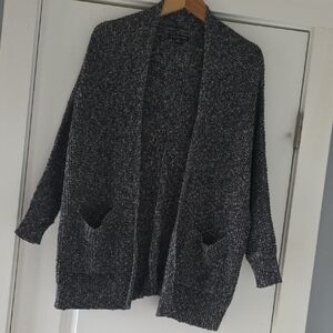 American Eagle Cozy Open-Front Cardigan Sweater - Charcoal